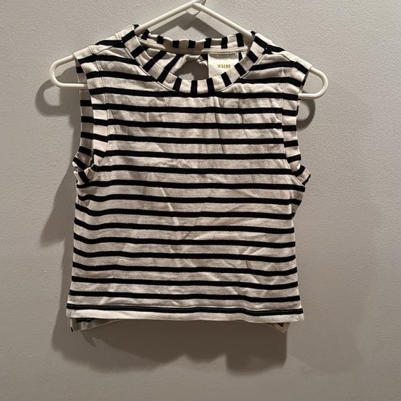 Maeve Black and White Striped Top with Opem Back detail XS - Picture 2 of 6